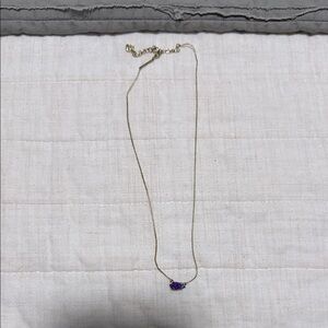 Kendra Scott gold Necklace with Purple Pendant